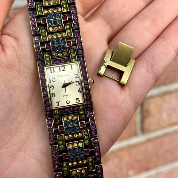 Heidi Daus Art Deco Swarovski Crystal Watch